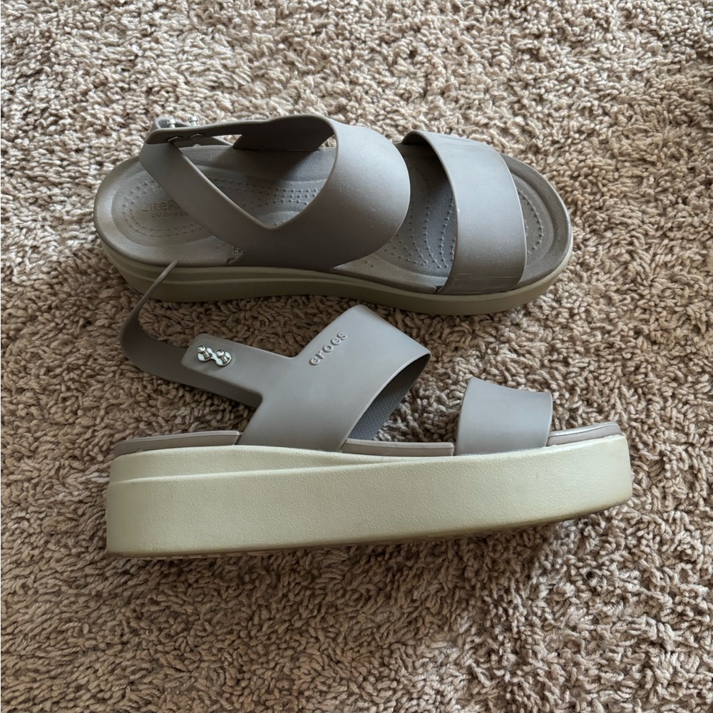 CROCS Women's Taupe Platform Sandals